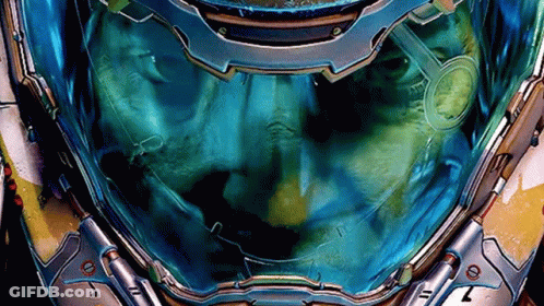 Video Game Helmet Reflection Of Face GIF