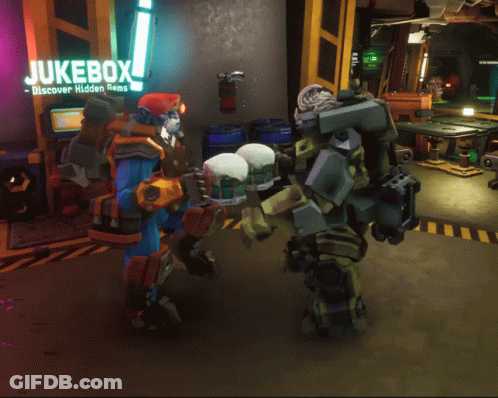 Video Game In Front Of Jukebox Sign GIF
