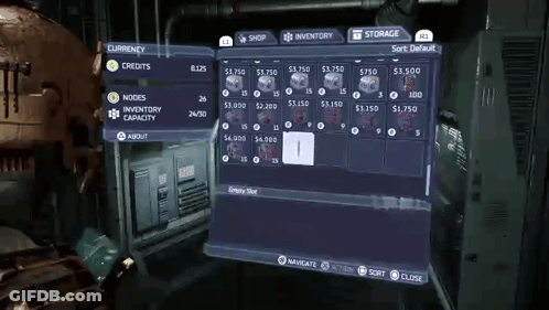 Video Game Inventory And Storage Screens GIF