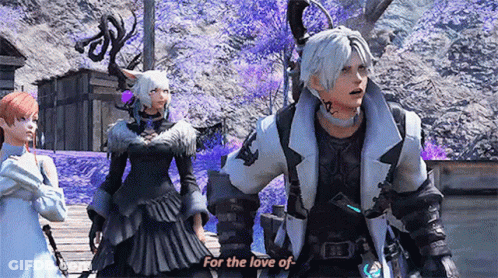 Video Game Man And Two Women Saying For The Love Of GIF