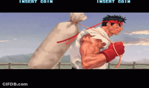 Video Game Man Carrying Bag Insert Coin GIF
