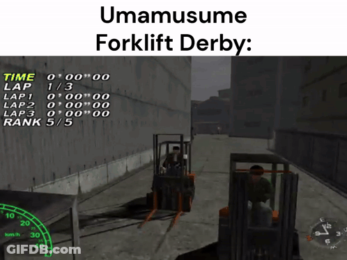 Video Game Man Driving Forklift Umamusume Forklift Derby GIF