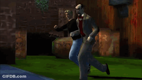 Video Game Man Jumping Over Fire GIF