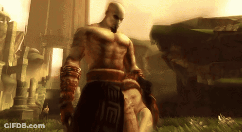 Video Game Man Next To Woman With E On Skirt GIF