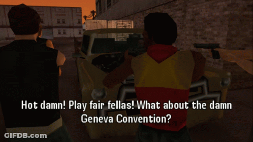 Video Game Man Talking To Group GIF