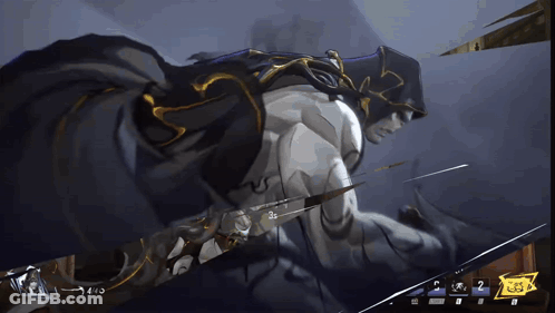 Video Game Man With Cape And Sword 4/10 GIF