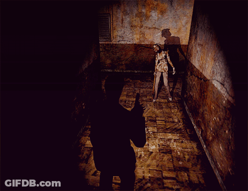 Video Game Man With Gun Before Skeleton GIF
