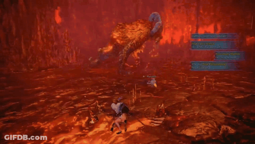 Video Game Monster Being Attacked GIF
