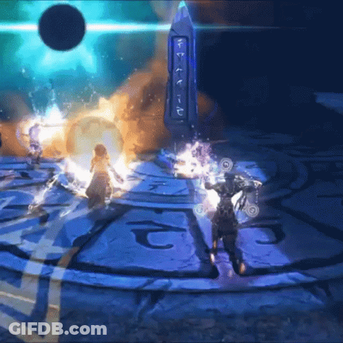Video Game Near Obelisk With C GIF