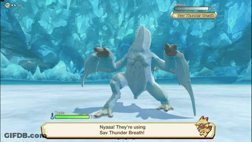 Video Game Nyaaa Using Saw Thunder Breath GIF