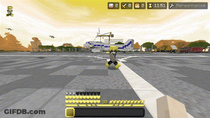 Video Game Plane On Runway GIF