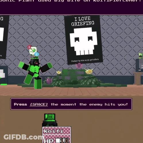 Video Game Poster Saying I Love Griefing GIF