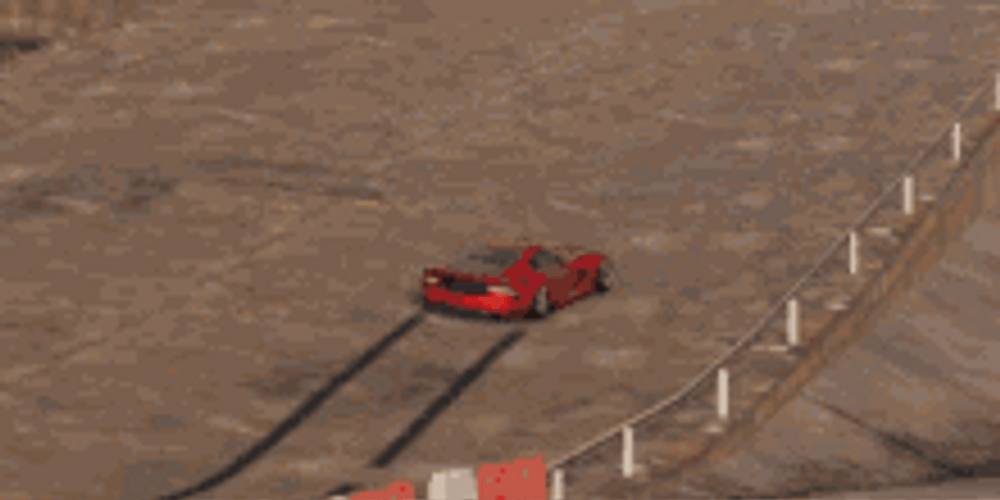 Video Game Red Car Drifting GIF