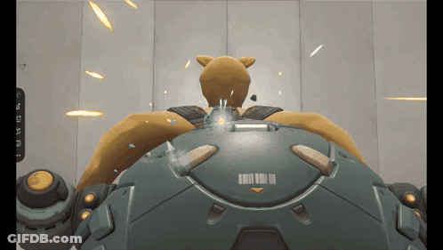 Video Game Robot With Barcode GIF