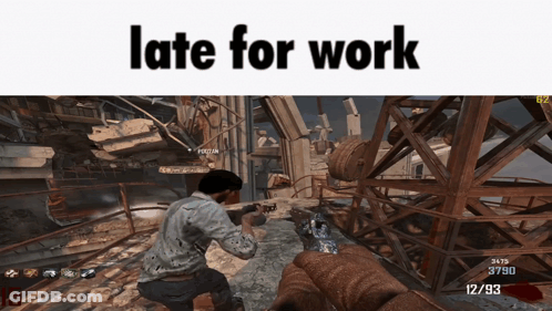 Video Game Saying Late For Work GIF