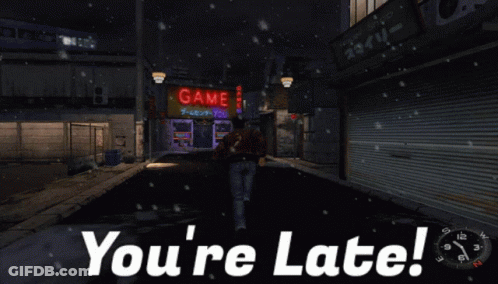 Video Game Saying You're Late GIF