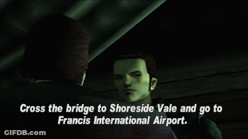 Video Game Says Cross The Bridge To Shoreside Vale GIF