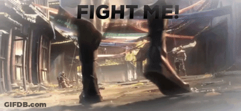Video Game Scene Saying Fight Me GIF