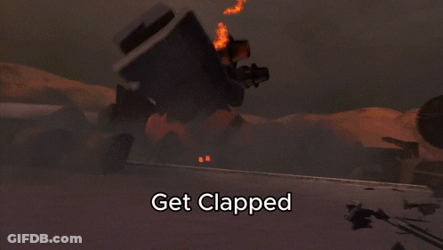 Video Game Scene Saying Get Clapped GIF