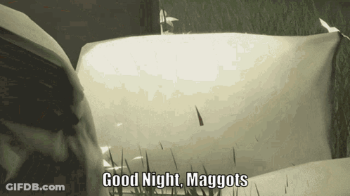 Video Game Scene Saying Good Night Maggots GIF