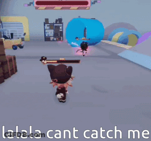 Video Game Scene Saying Lalala Cant Catch Me GIF