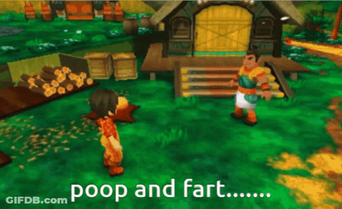 Video Game Scene Saying Poop And Fart GIF