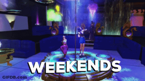 Video Game Scene Saying Weekends GIF