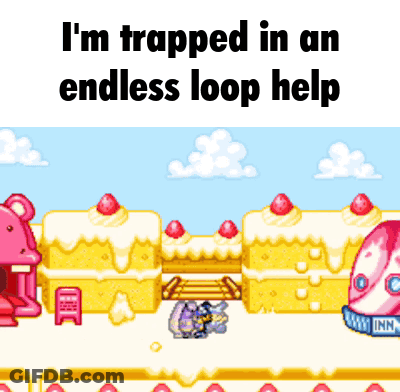 Video Game Scene Trapped In Endless Loop Help GIF