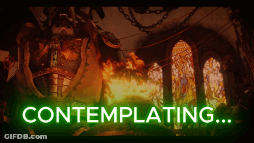 Video Game Scene With Contemplating Text GIF
