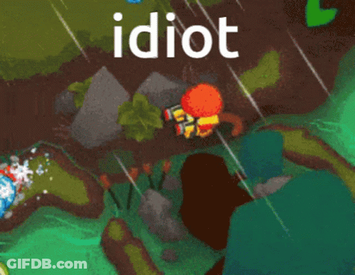 Video Game Scene With Idiot Text GIF
