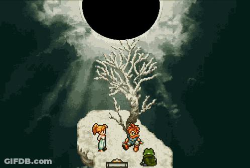 Video Game Scene With Tree And Frog GIF