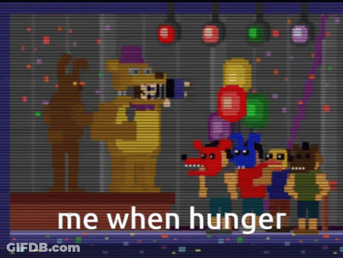 Video Game Scene With Words Me When Hunger GIF