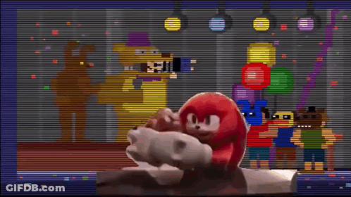 Video Game Screen Freddy And Knuckles GIF