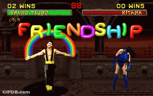 Video Game Screen Man And Woman Friendship GIF