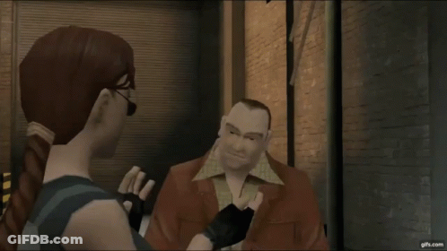 Video Game Screen Man And Woman Talking GIF