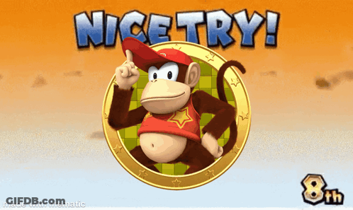 Video Game Screen Nice Try Monkey GIF