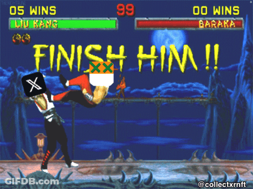 Video Game Screen Saying Finish Him GIF