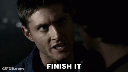 Video Game Screen Saying Finish Them And Comex GIF