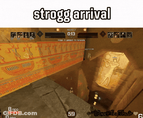 Video Game Screen Saying Strogg Arrival GIF