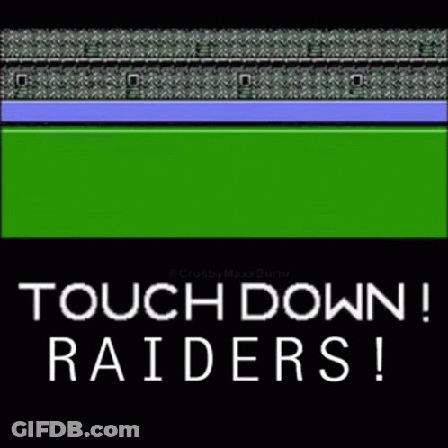 Video Game Screen Saying Touch Down Raiders GIF