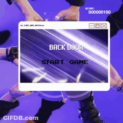 Video Game Screen Says Back Door Start Game GIF