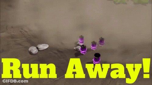 Video Game Screen Says Run Away GIF