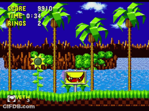 Video Game Screen Score 9910 Time 0:34 GIF