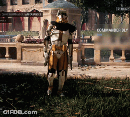 Video Game Screen Showing Commander Bly GIF