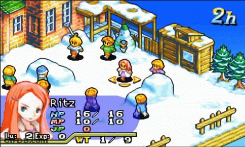 Video Game Screen Showing Girl Named Ritz With Stats GIF