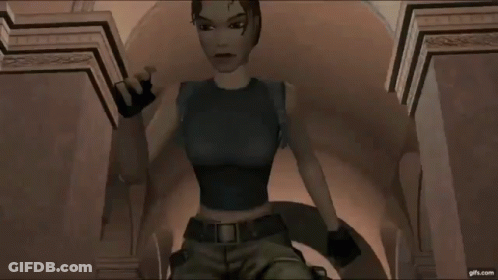 Video Game Screenshot Of Woman In Black Top GIF