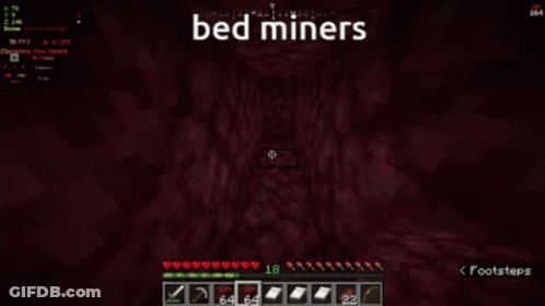 Video Game Screenshot Saying Bed Miners GIF