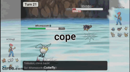 Video Game Screenshot Saying Cope GIF