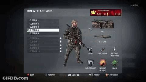 Video Game Screenshot Saying Create A Class GIF