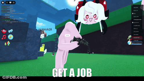 Video Game Screenshot Saying Get A Job GIF